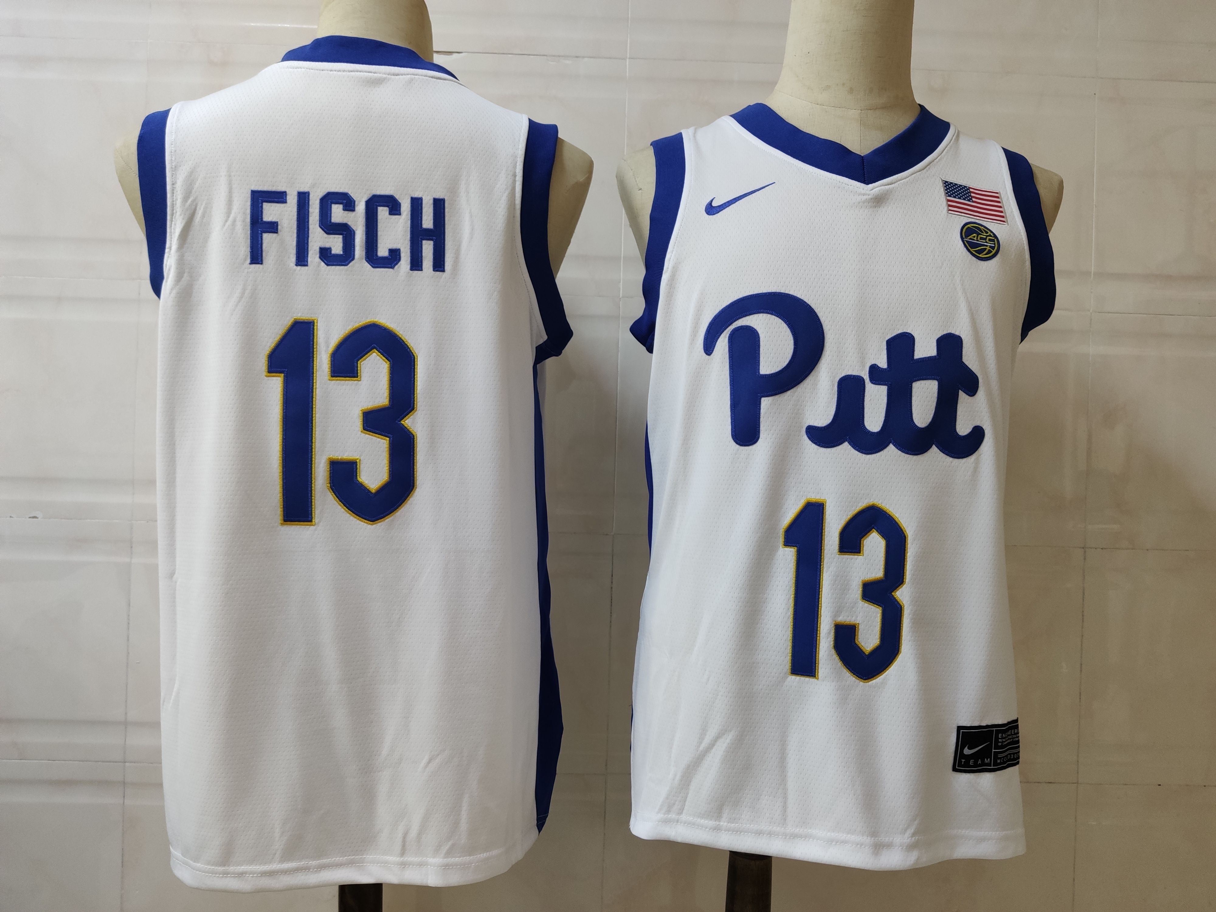 Men Pittsburgh Panthers #13 Fisch White Nike 2025 NCAA Jersey->more ncaa teams->NCAA Jersey